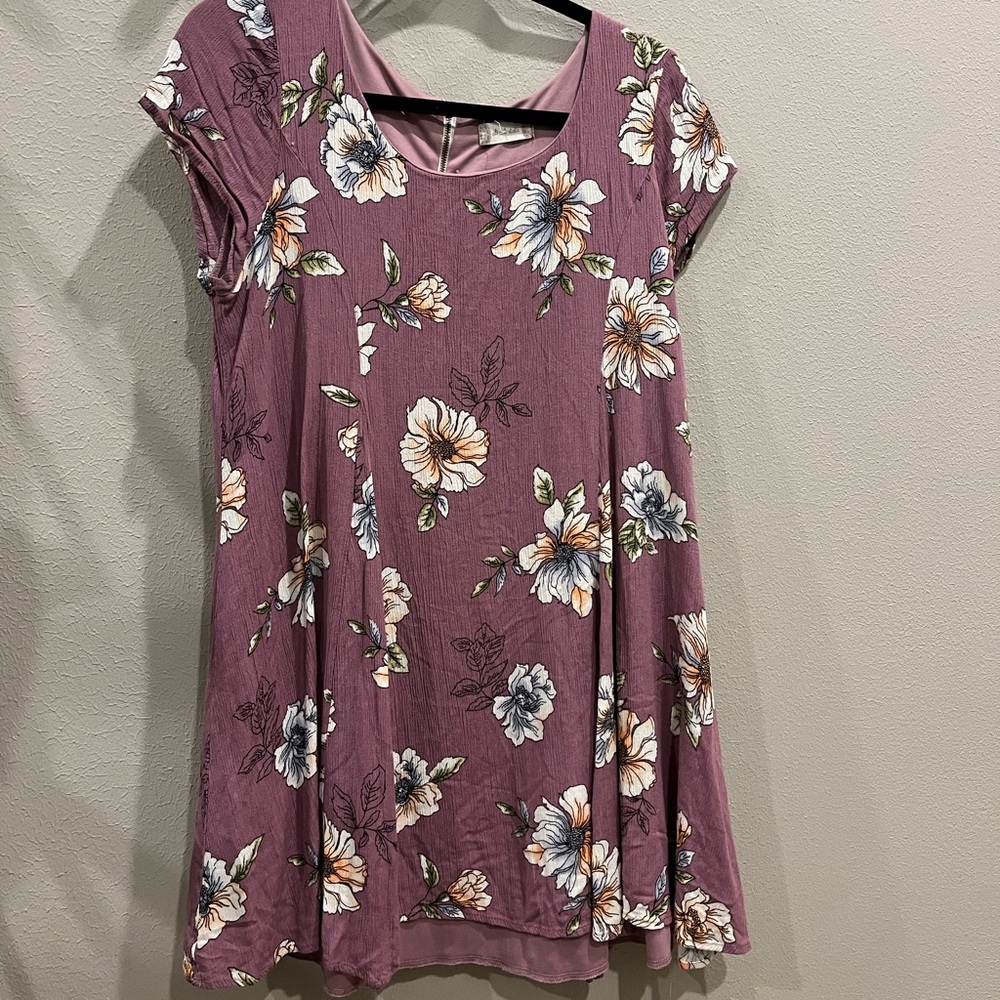 Purple dress with white flowers